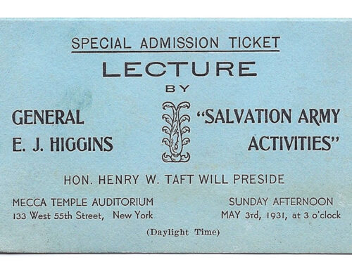 Lecture Ticket, May 3, 1931